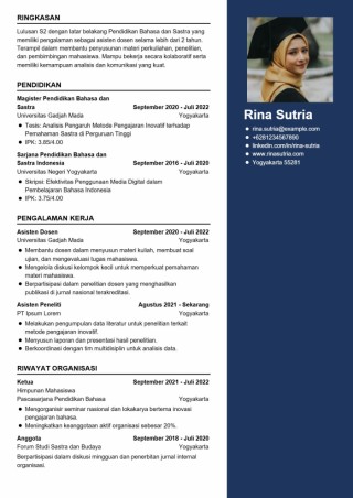 Contoh CV Asisten Dosen