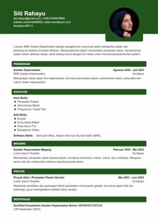 Contoh CV Asisten Perawat