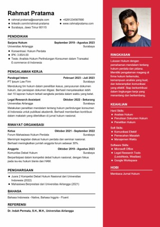 Contoh CV ATS Anak Hukum