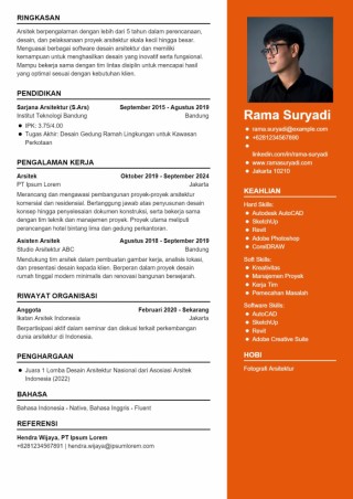 Contoh CV ATS Arsitek