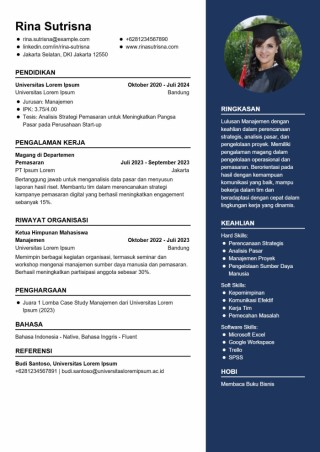 Contoh CV ATS Lulusan Manajemen