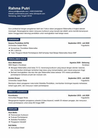 Contoh CV ATS Pendidikan