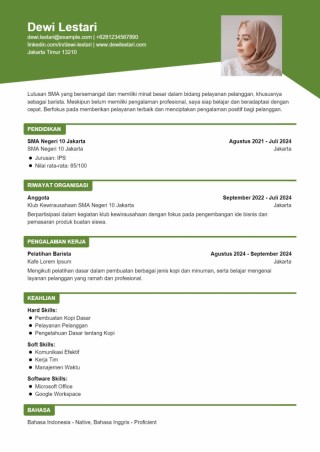 Contoh CV Barista Non Pengalaman