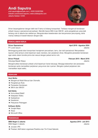 Contoh CV Buat Driver