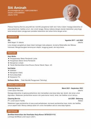 Contoh CV Cleaning Service PDF