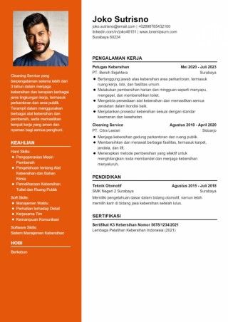 Contoh CV Cleaning Service