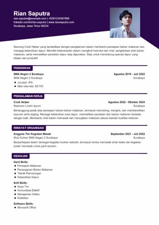 Contoh CV Cook Helper
