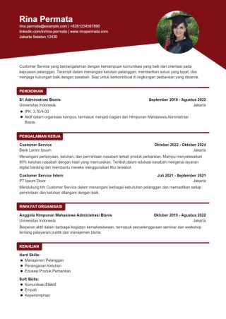 Contoh CV Cs Bank