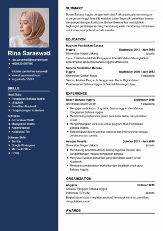Contoh CV Dosen Bahasa Inggris
