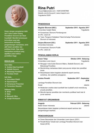 Contoh CV Dosen