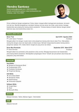 Contoh CV Driver DT