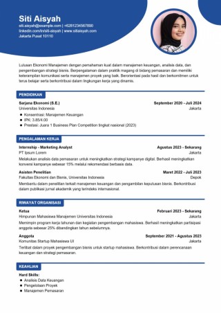 Contoh CV Ekonomi Manajemen