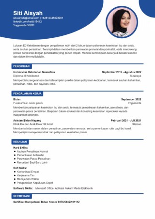 Contoh CV Lamaran Kerja Bidan PDF