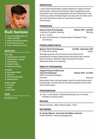 Contoh CV Lamaran Kerja Di Tambang