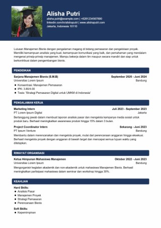 Contoh CV Lulusan Manajemen Bisnis