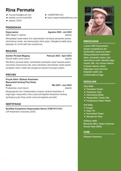 Contoh CV Lulusan SMK Keperawatan