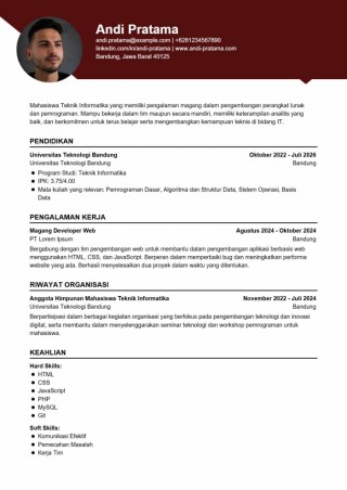 Contoh CV Magang Teknik Informatika