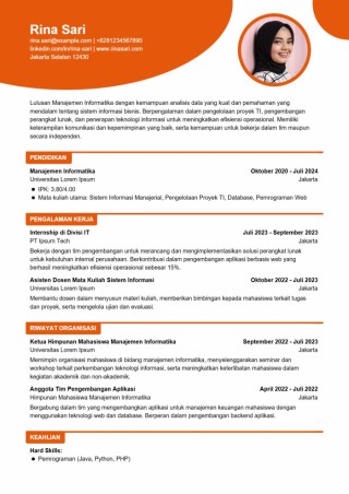 Contoh CV Manajemen Informatika