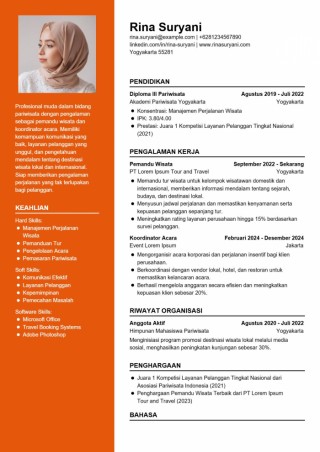 Contoh CV Pariwisata Bahasa Indonesia