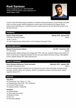 Contoh CV Teknik Informatika Fresh Graduate