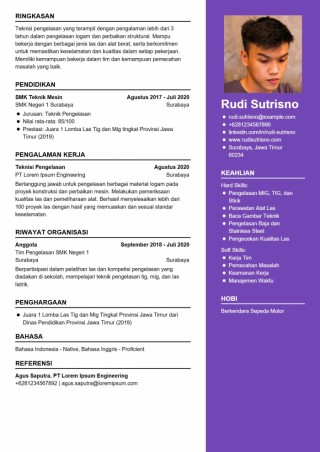 Contoh CV Teknik Pengelasan