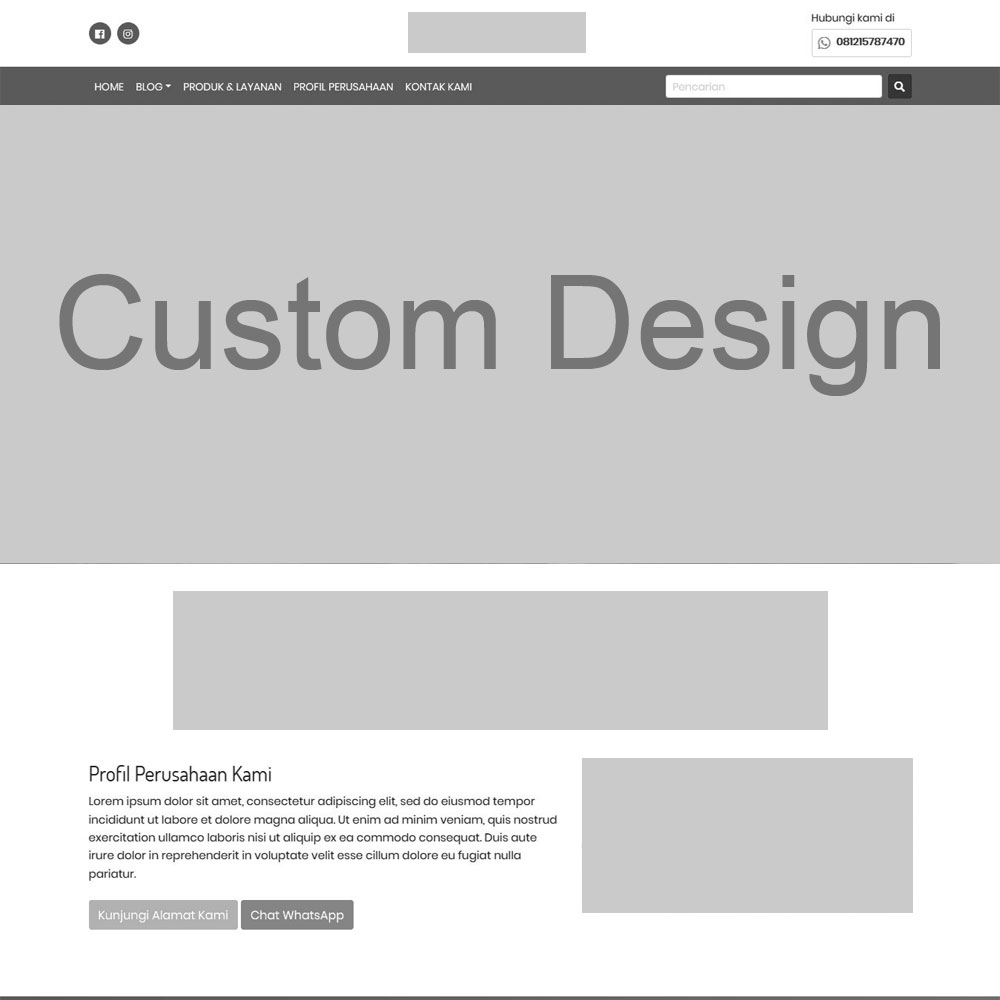 Custom Template - Tampilan template menyesuaikan dengan data perusahaan Anda